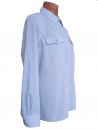 Рубашка женская форменная «Полиция» голубая, длинный рукав
