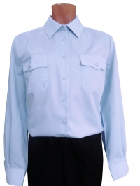 Рубашка женская форменная "Полиция" голубая, длинный рукав