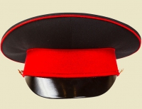 Фуражка кадетская чёрная, красный кант