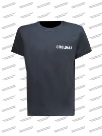 Футболка «Спецназ», Черная, Белые буквы