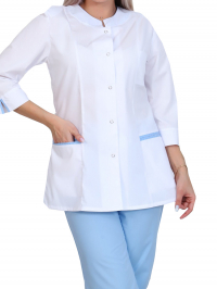 Костюм медицинский, женский мод. 175 СА, Белый и Светло-голубой
