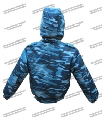Куртка зимняя «Омега» синий камуфляж, ткань грета