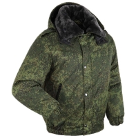 Куртка зимняя «Снег» зелёная цифра с подстёжкой