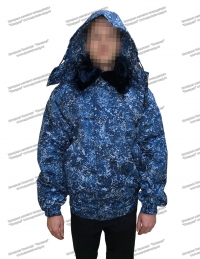 Куртка зимняя «Омега» синяя цифра 2 слоя синтепона