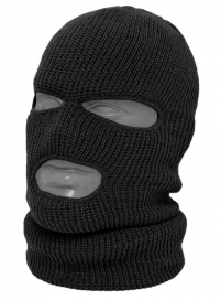 Шлем-маска черная с отверстием для глаз и рта