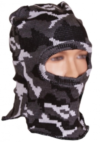 Шлем-маска серый камуфляж с 1 отверстием