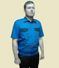 Рубашка охранника форменная короткий рукав василек