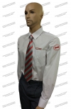 Рубашка РЖД белая длинный рукав (с шевроном и галуном), без резинки, в заправку