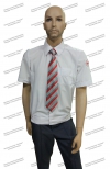 Рубашка  РЖД форменная белая короткий рукав (с шевронами), с резинкой, на выпуск