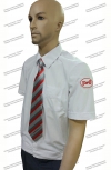 Рубашка  РЖД форменная белая короткий рукав (с шевронами), с резинкой, на выпуск