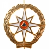 Эмблема МЧС золотая с просечками с венцом