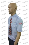 Рубашка РЖД форменная голубая короткий рукав (с шевронами), с резинкой на выпуск