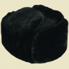 Шапка-ушанка чёрная натуральный мех облагороженная